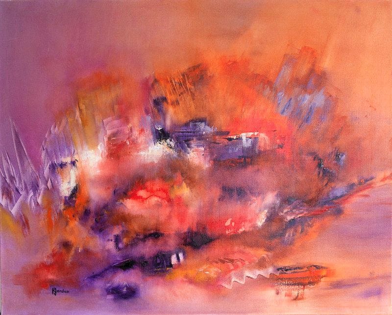 Tableau Abstrait Rose 220 “Chaleur Rosâtre”