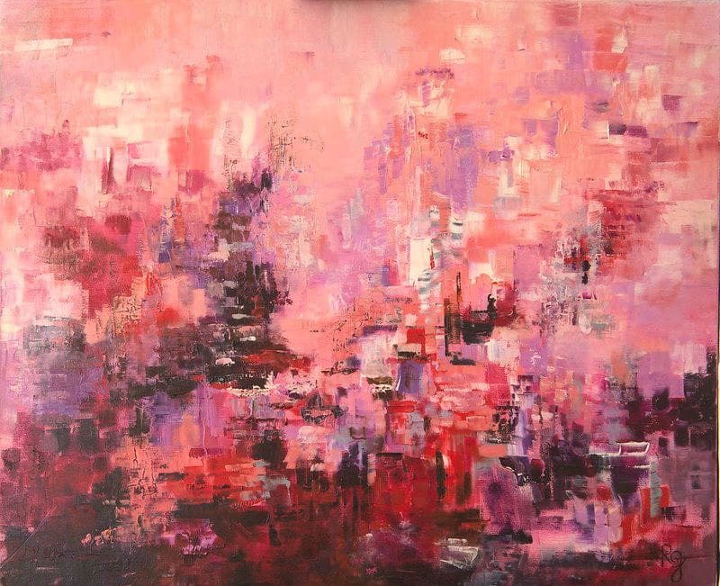 Tableau Abstrait Rose 39 “Développement”