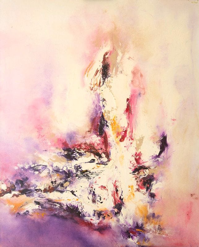 Tableau Abstrait Rose 49 “Feu Blanc”