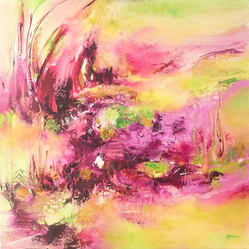 Tableau Abstrait Rose 80 “Feu Rosé”