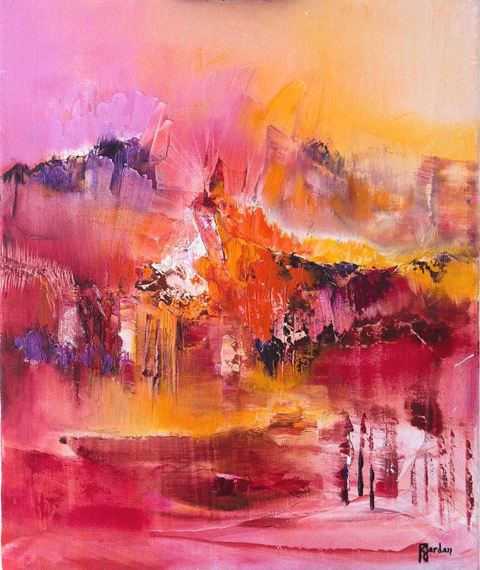 Tableau Abstrait Rose 114 “île Matinale”