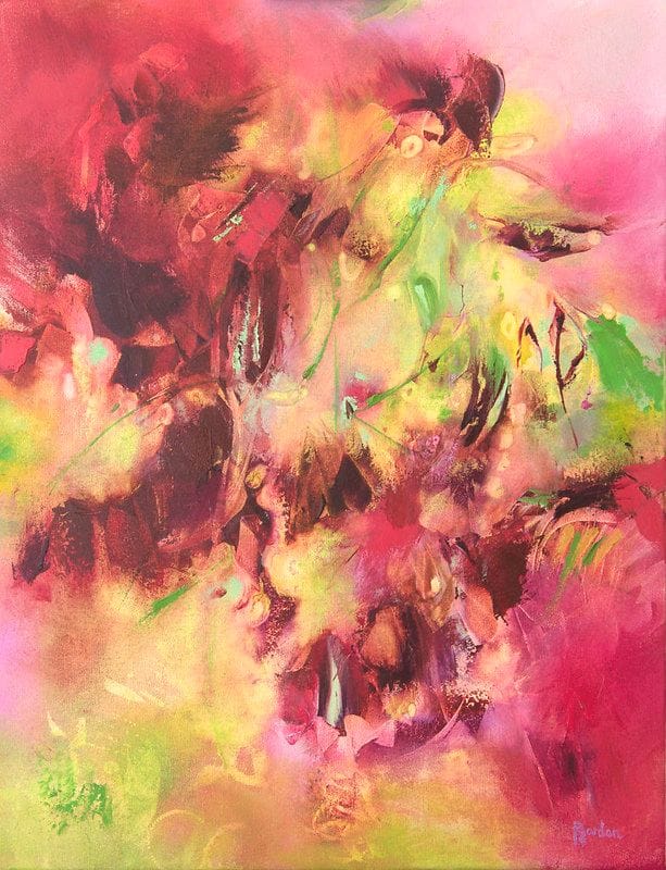 Tableau Abstrait Rose 17 “Lianes Rosâtres”