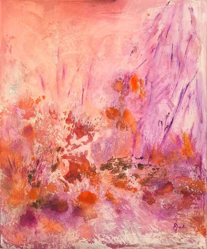 Tableau Abstrait Rose 89 “Lys Orangé”