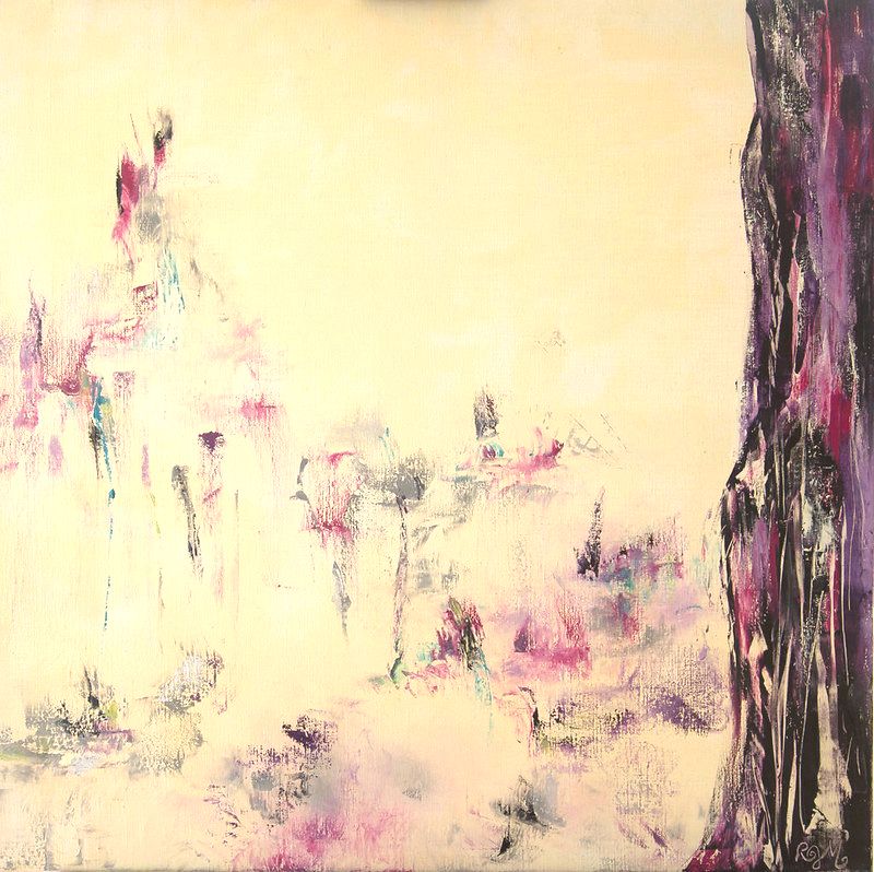 Tableau Abstrait Rose 58 “Prairie Enchantée”