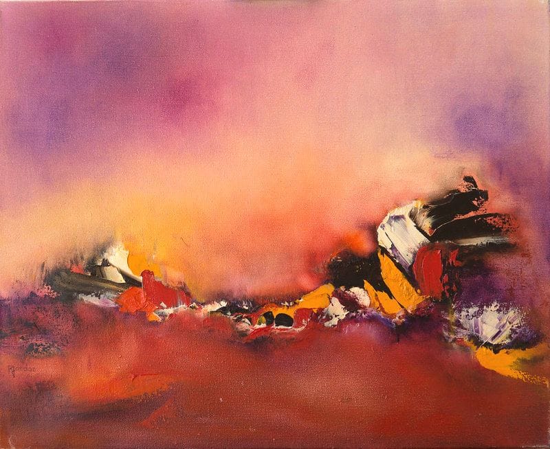 Tableau Abstrait Rouge 84 “Amour”