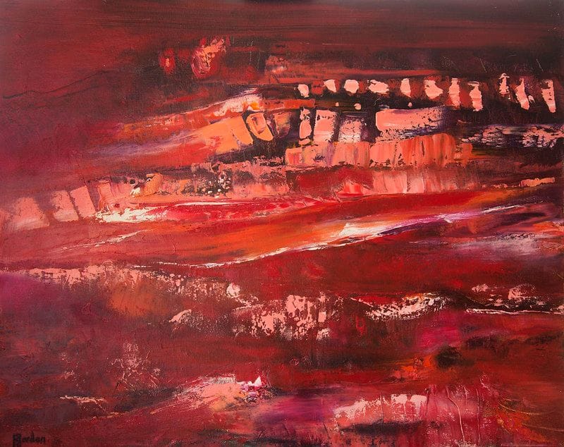 Tableau Abstrait Rouge 29 “Caverne”