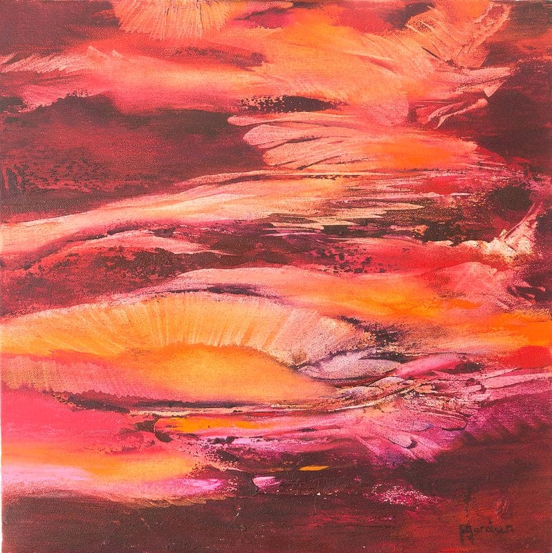 Tableau Abstrait Rouge 101 “Caverne”