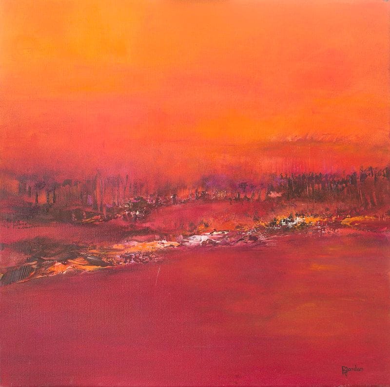 Tableau Abstrait Rouge 61 “Champ”