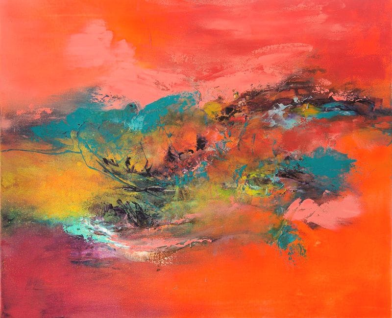 Tableau Abstrait Rouge 46 “Clairvoyance”