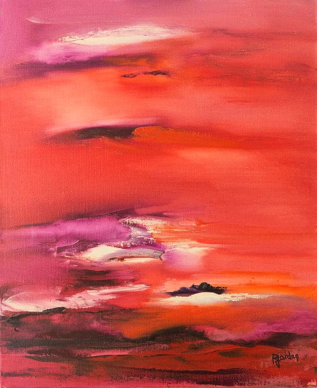 Tableau Abstrait Rouge 85 “Crépuscule”