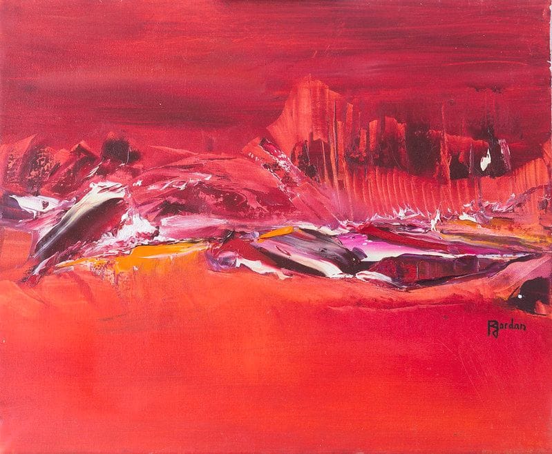 Tableau Abstrait Rouge 105 “Dauphin”