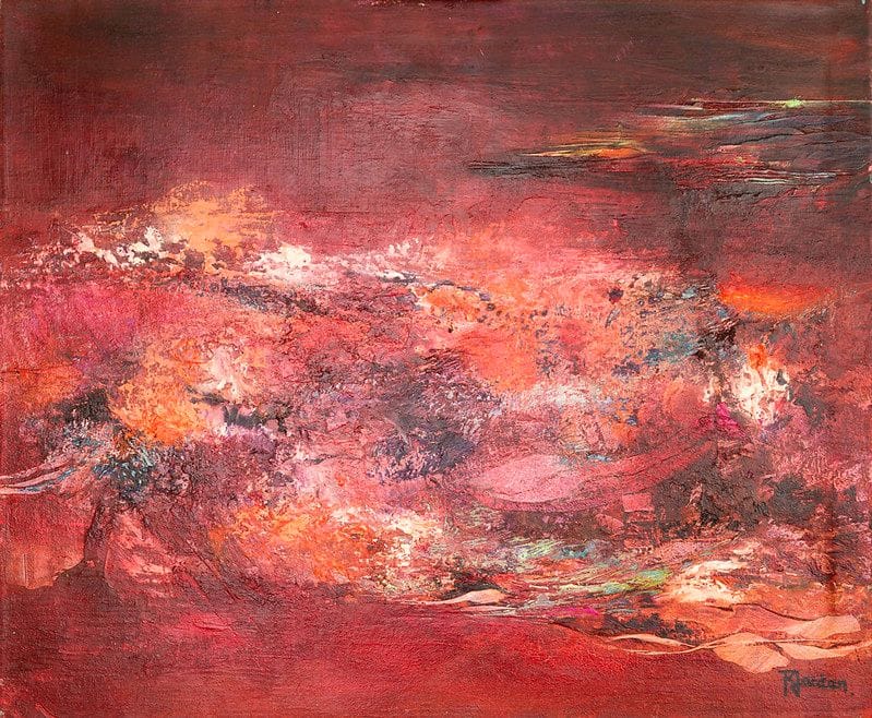 Tableau Abstrait Rouge 161 “Ébullition”