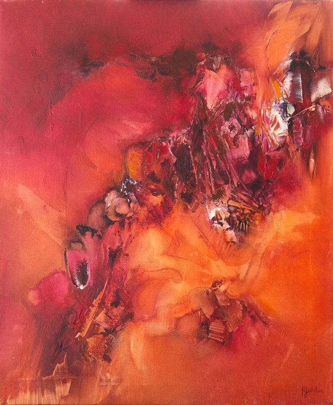 Tableau Abstrait Rouge 25 “Énergie”