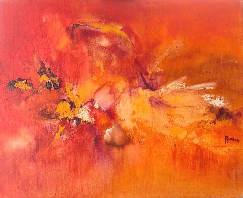 Tableau Abstrait Rouge 62 “Explosion”
