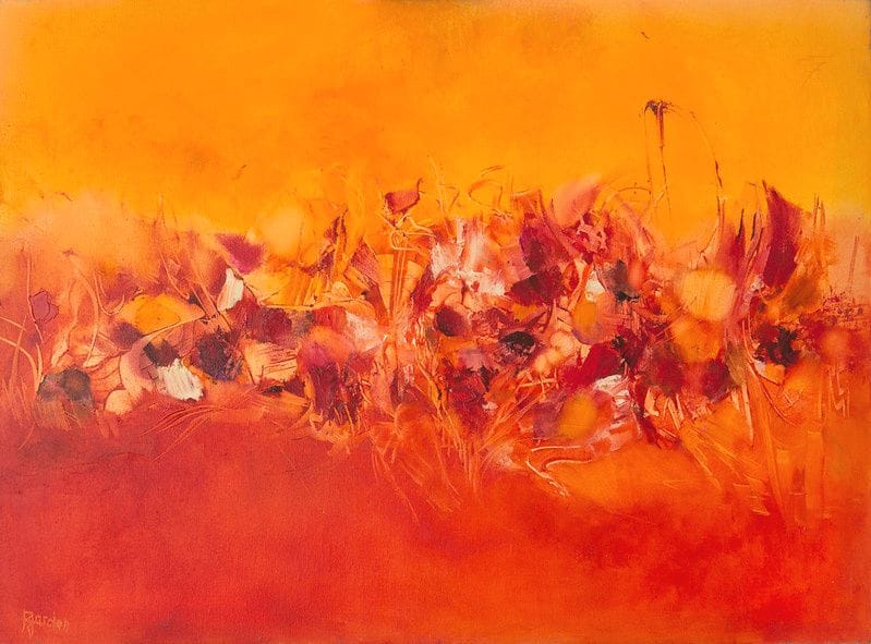 Tableau Abstrait Rouge 94 “Faune et Flore”