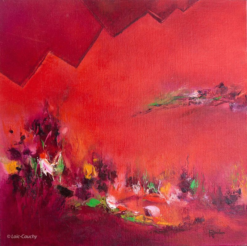 Tableau Abstrait Rouge 213 “Le Miroir”