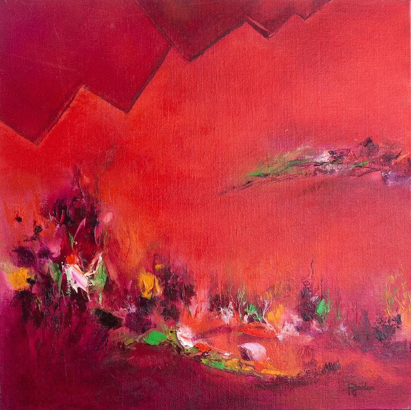 Tableau Abstrait Rouge 213 “Le Miroir”