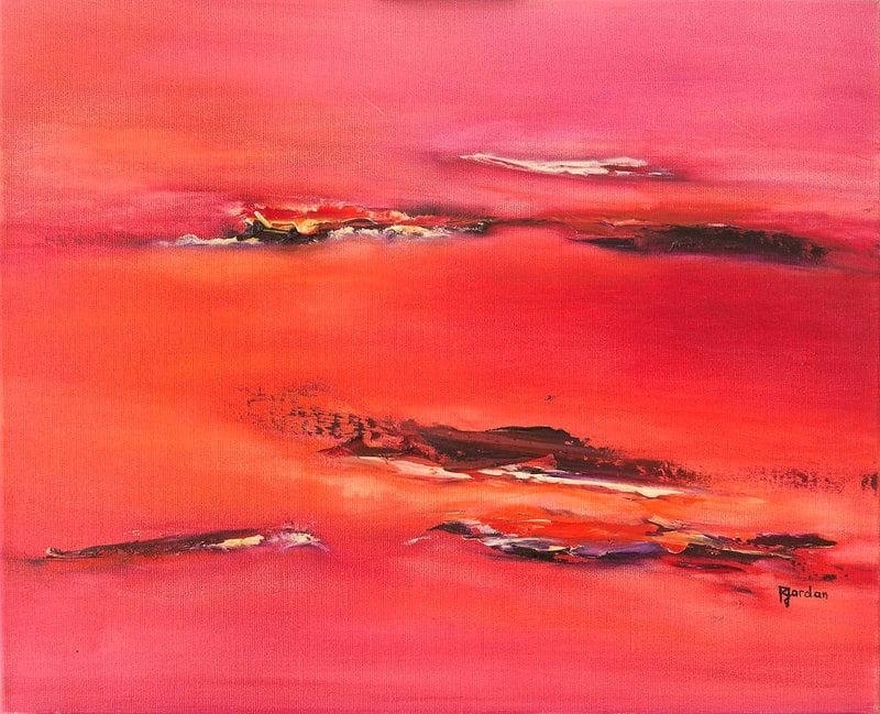 Tableau Abstrait Rouge 70 “Le Passage”