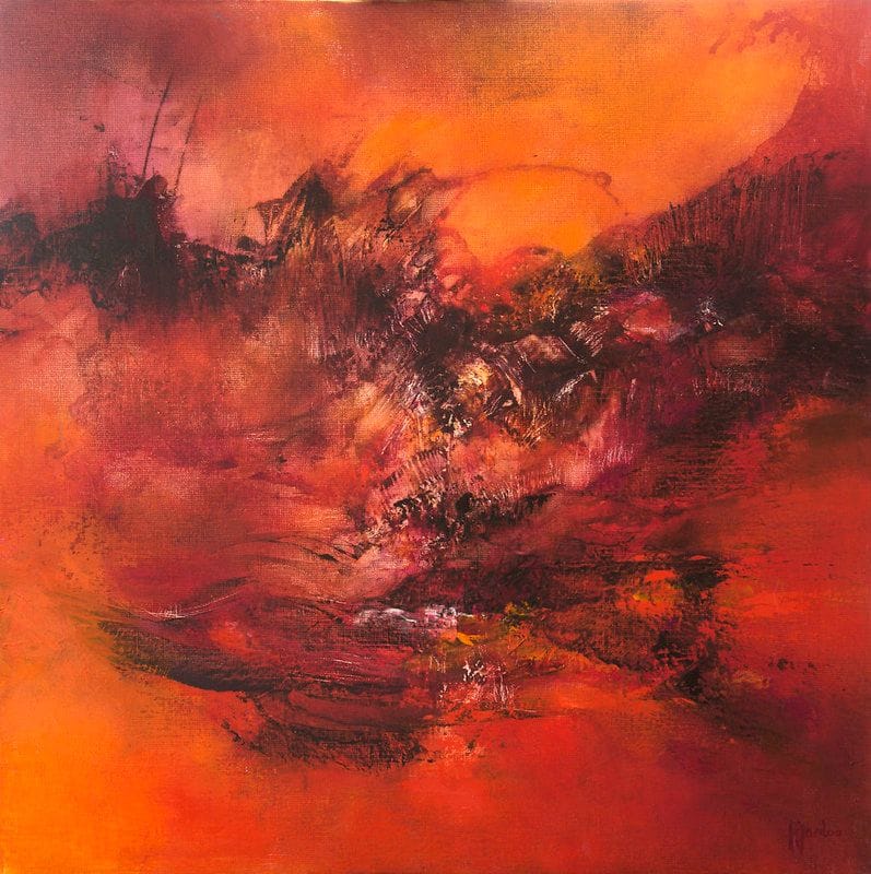 Tableau Abstrait Rouge 33 “Ombre”