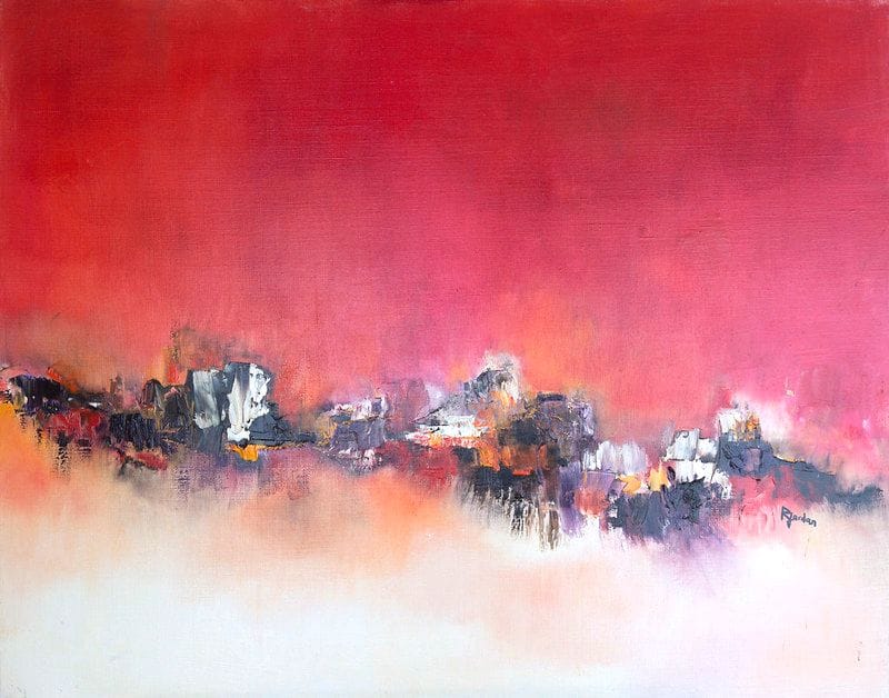 Tableau Abstrait Rouge 118 “Parcours De Vie”