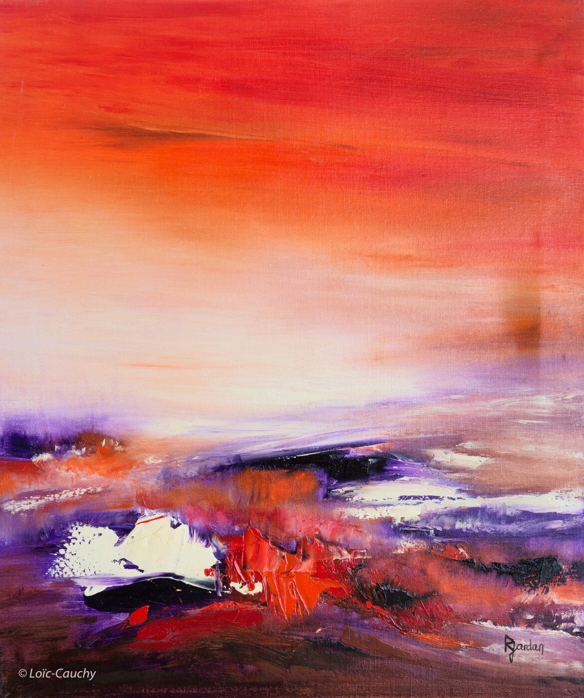Tableau Abstrait Rouge 228 “Passiflore”