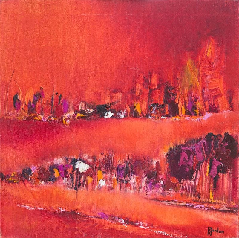 Tableau Abstrait Rouge 109 “Rivière”