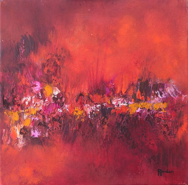 Tableau Abstrait Rouge 115 “Roses Rouges”