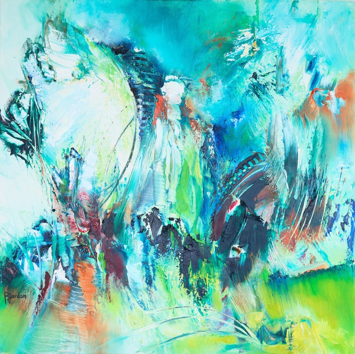 Tableau Abstrait Vert 164 “Amazonie”