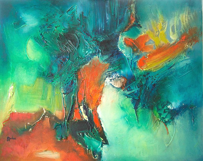 Tableau Abstrait Vert 31 “Destinée”
