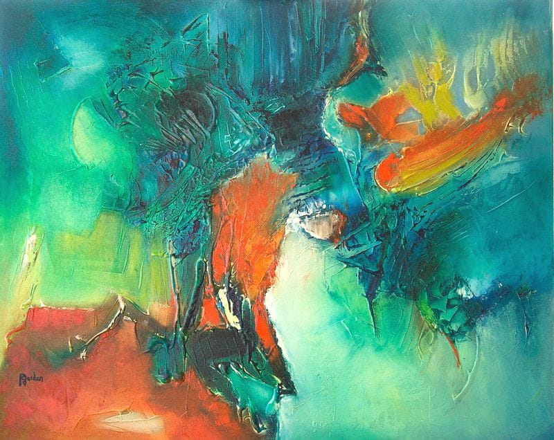 Tableau Abstrait Vert 31 “Destinée”