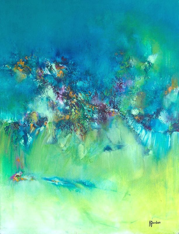 Tableau Abstrait Vert 122 “Distorsion”