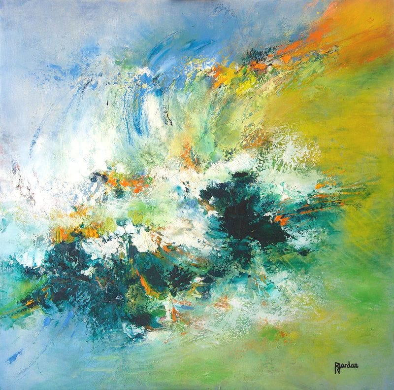 Tableau Abstrait Vert 7 “Éclaboussure Végétal”