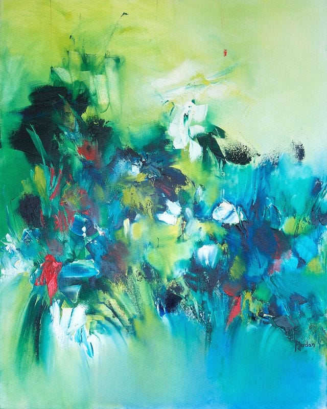 Tableau Abstrait Vert 124 “Fraicheur”