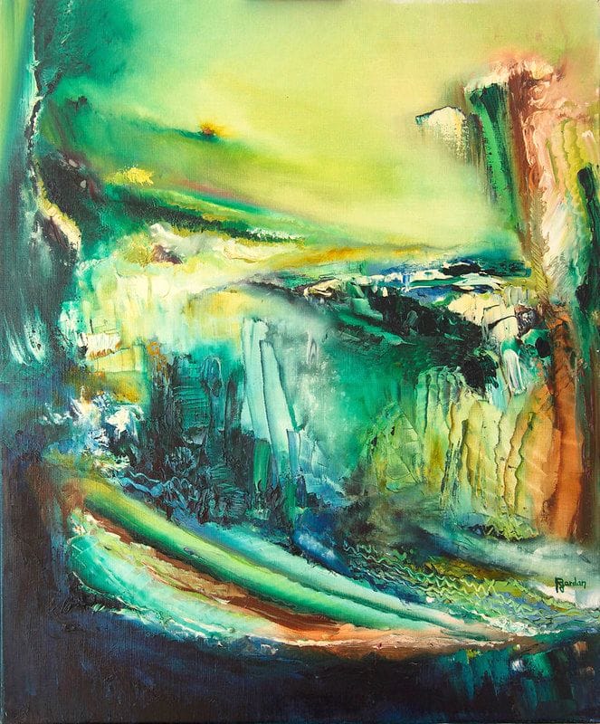 Tableau Abstrait Vert 45 “Jungle”