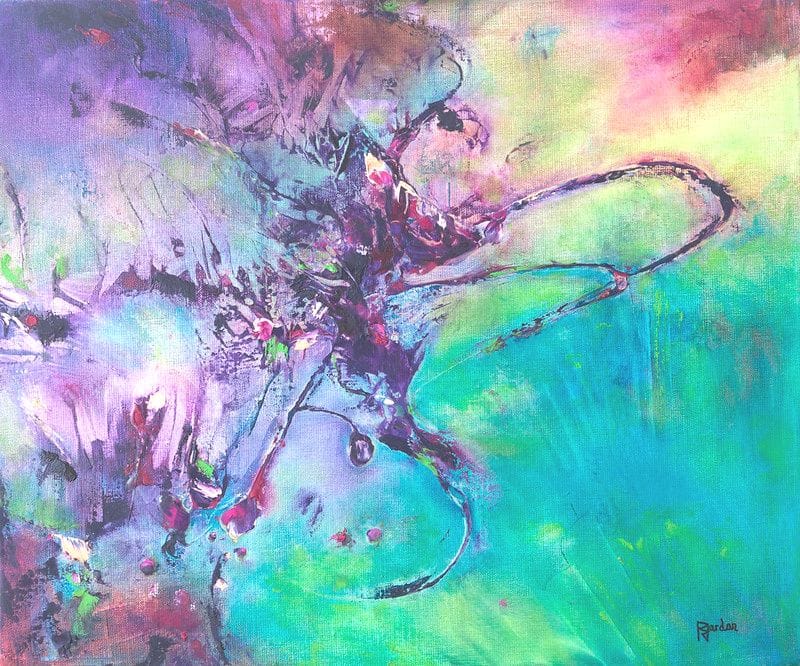 Tableau Abstrait Vert 112 “Nébuleuse”