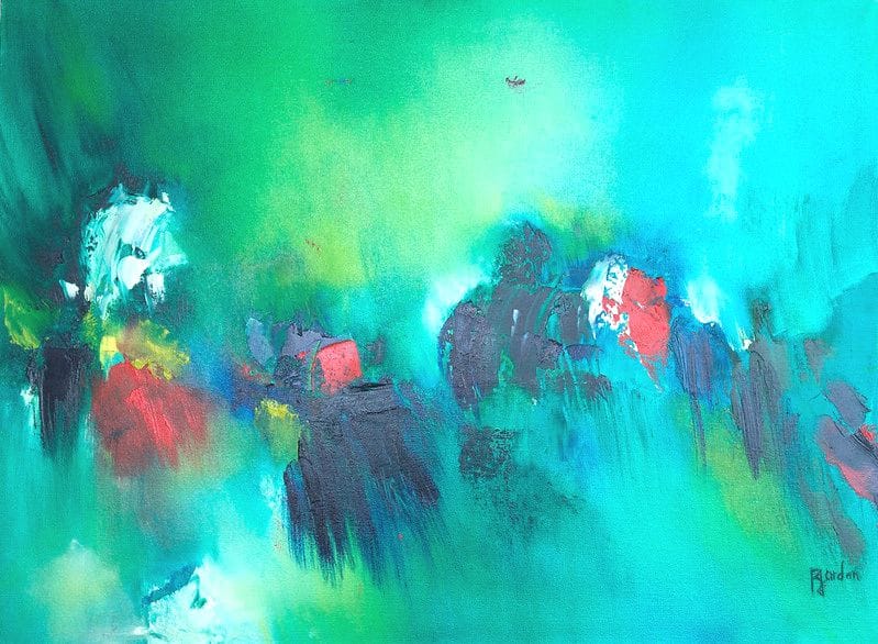 Tableau Abstrait Vert 158 “Poésie Naturelle”