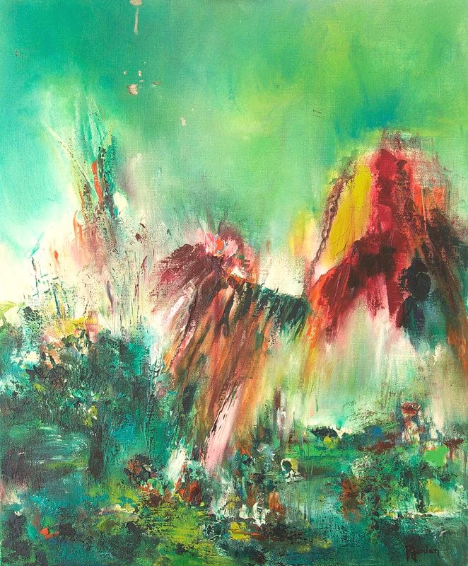 Tableau Abstrait Vert 51 “Rayon d’Espoir”