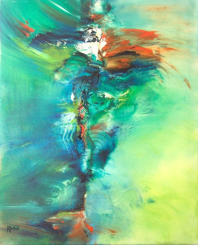 Tableau Abstrait Vert  30 “Tornade”
